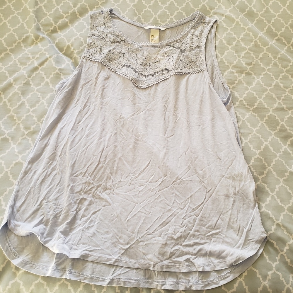 Lace tank top light baby blue nwt